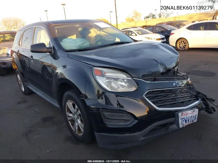 2GNALBEK6G1139279 2016 Chevrolet Equinox Ls