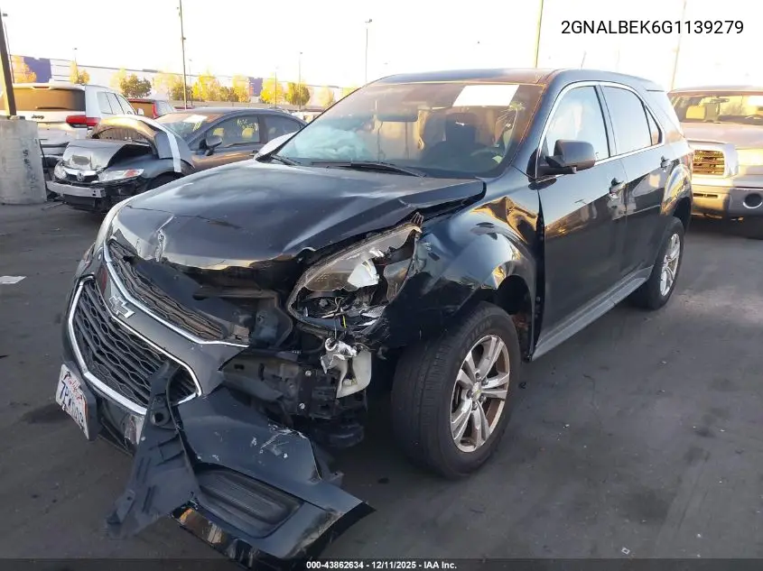 2GNALBEK6G1139279 2016 Chevrolet Equinox Ls