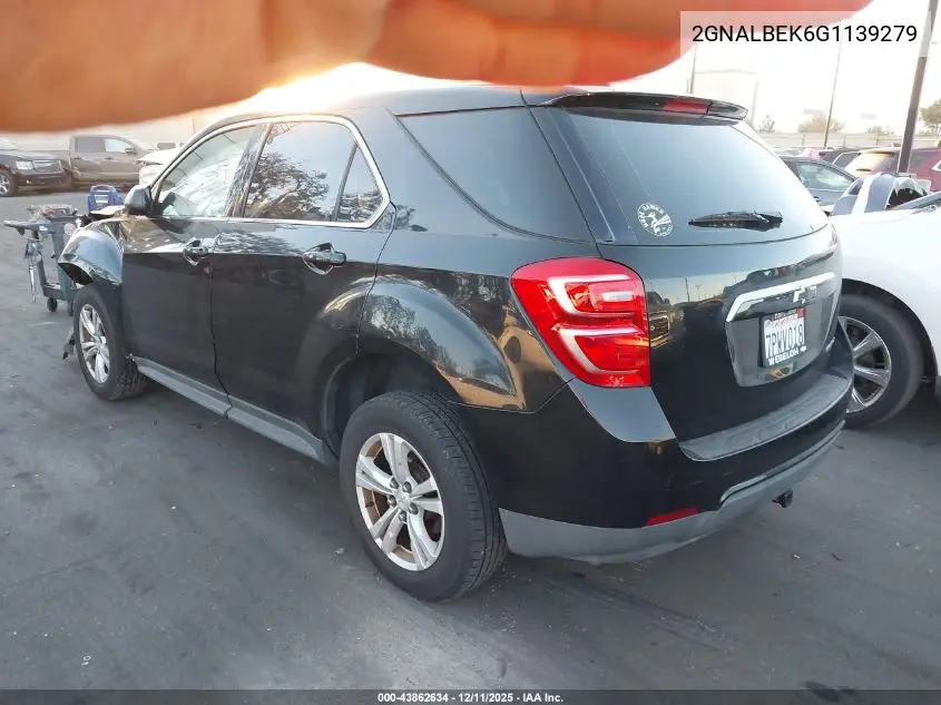 2GNALBEK6G1139279 2016 Chevrolet Equinox Ls