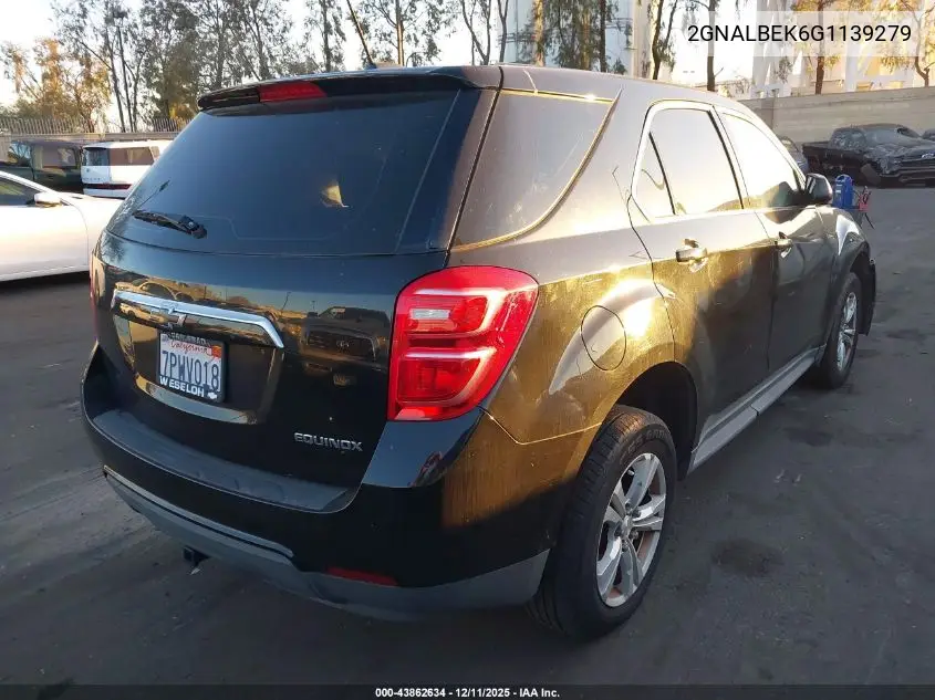 2GNALBEK6G1139279 2016 Chevrolet Equinox Ls