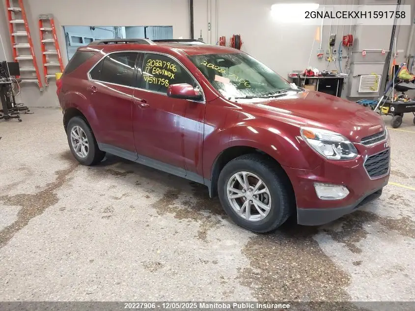 2GNALCEKXH1591758 2017 Chevrolet Equinox Lt