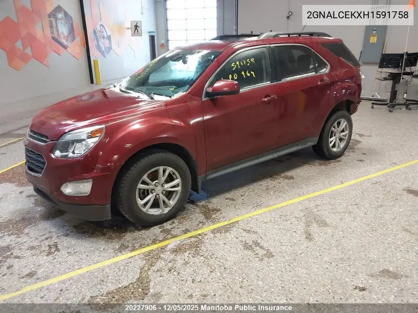 2GNALCEKXH1591758 2017 Chevrolet Equinox Lt