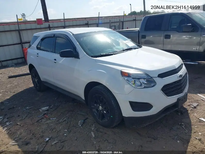 2GNALBEK2H1614959 2017 Chevrolet Equinox Ls