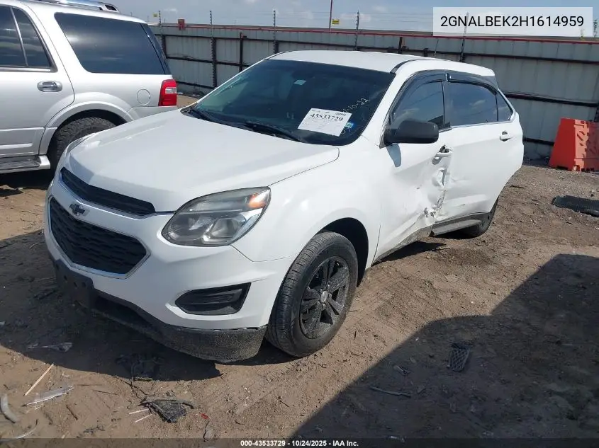 2GNALBEK2H1614959 2017 Chevrolet Equinox Ls