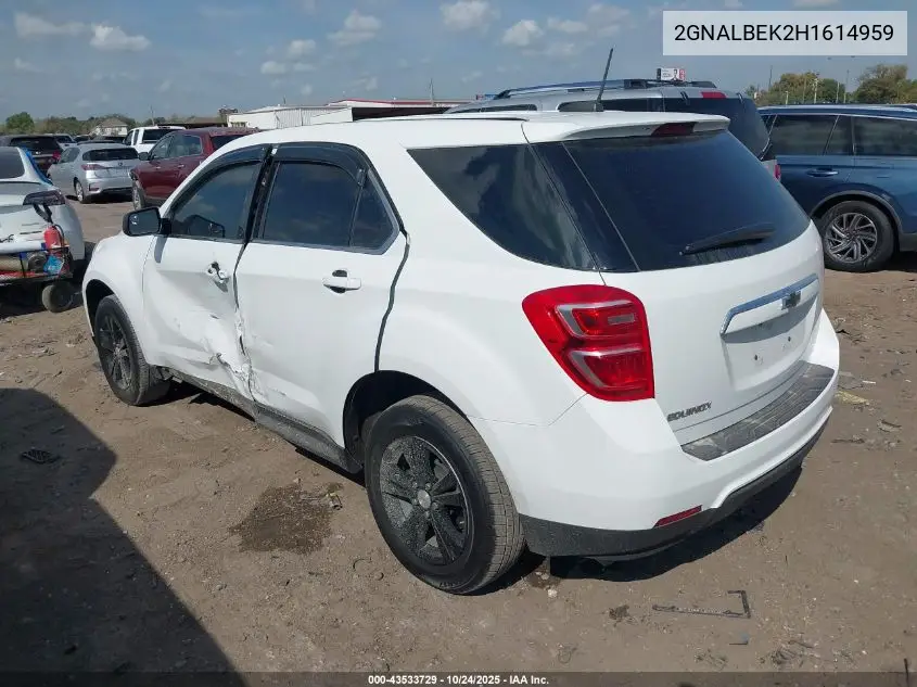 2GNALBEK2H1614959 2017 Chevrolet Equinox Ls