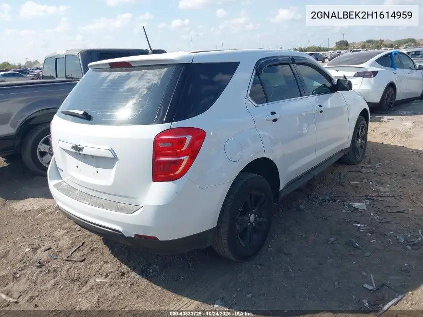 2GNALBEK2H1614959 2017 Chevrolet Equinox Ls