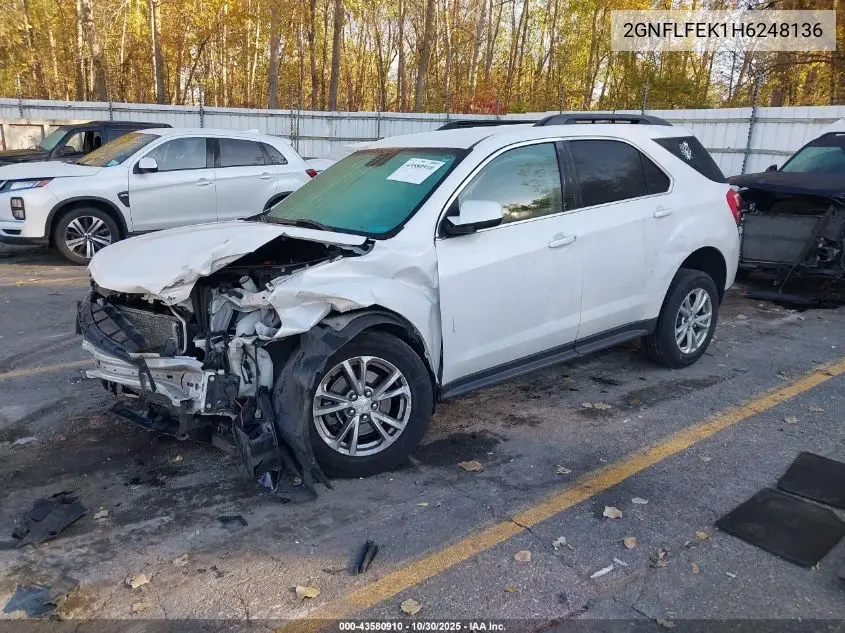 2GNFLFEK1H6248136 2017 Chevrolet Equinox Lt