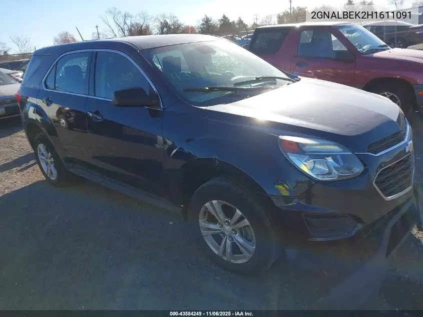 2GNALBEK2H1611091 2017 Chevrolet Equinox Ls
