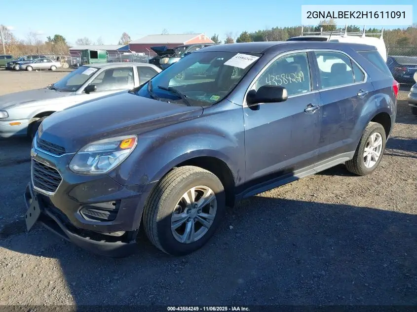 2GNALBEK2H1611091 2017 Chevrolet Equinox Ls