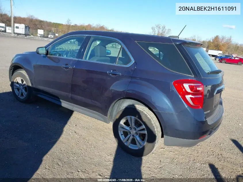 2GNALBEK2H1611091 2017 Chevrolet Equinox Ls