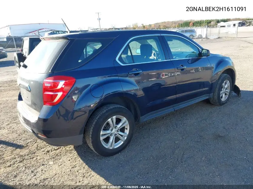 2GNALBEK2H1611091 2017 Chevrolet Equinox Ls