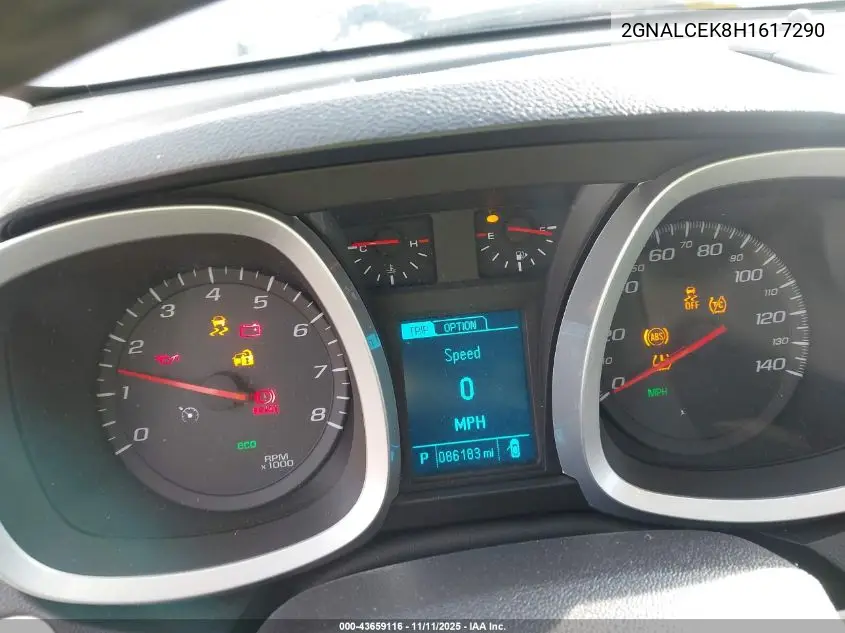 2GNALCEK8H1617290 2017 Chevrolet Equinox Lt
