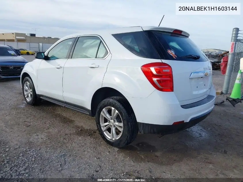 2GNALBEK1H1603144 2017 Chevrolet Equinox Ls