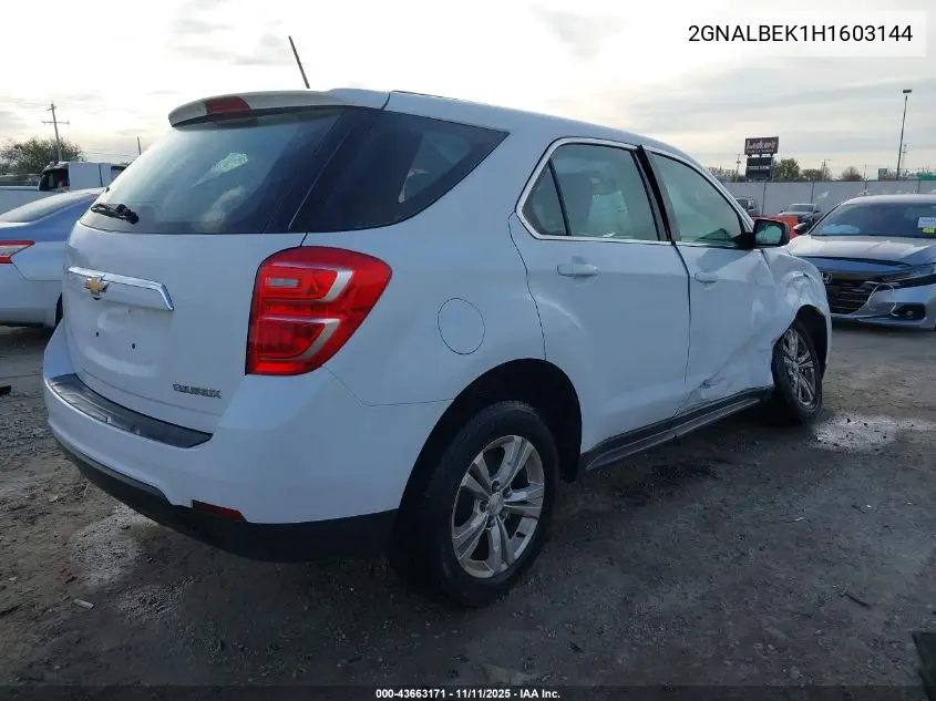 2GNALBEK1H1603144 2017 Chevrolet Equinox Ls