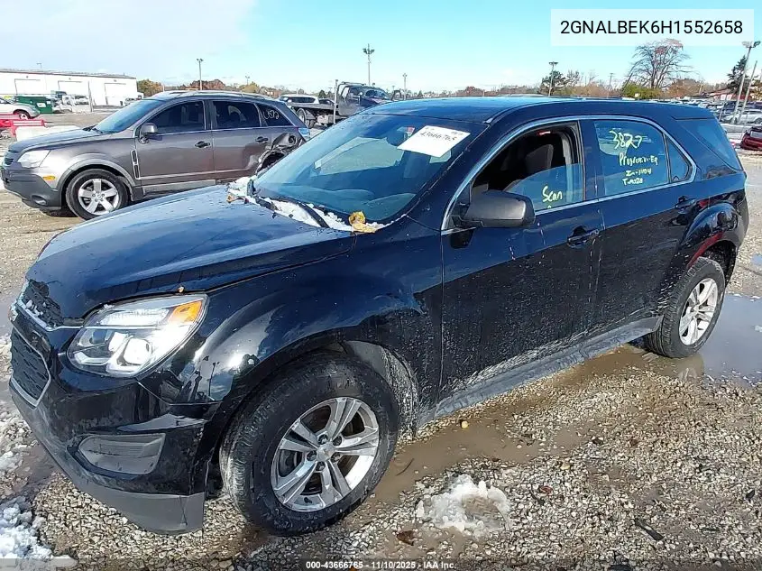 2GNALBEK6H1552658 2017 Chevrolet Equinox Ls
