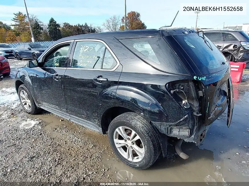 2GNALBEK6H1552658 2017 Chevrolet Equinox Ls