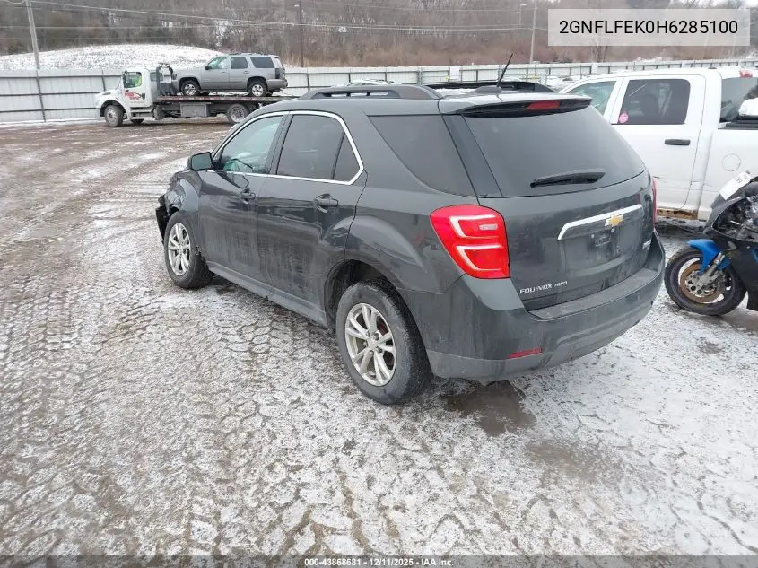 2GNFLFEK0H6285100 2017 Chevrolet Equinox Lt