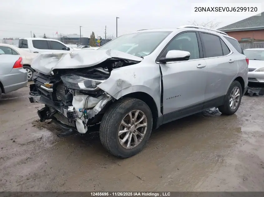 2GNAXSEV0J6299120 2018 Chevrolet Equinox 1Lt