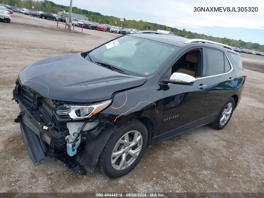 2018 Chevrolet Equinox Premier VIN: 3GNAXMEV8JL305320 Lot: 40444216