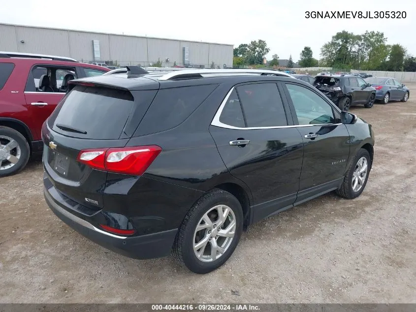 2018 Chevrolet Equinox Premier VIN: 3GNAXMEV8JL305320 Lot: 40444216