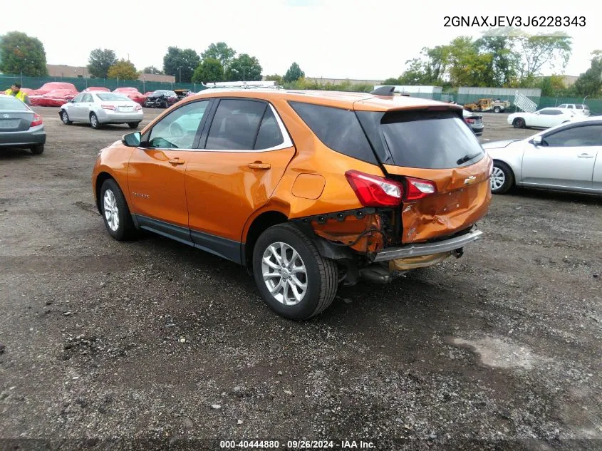 2018 Chevrolet Equinox Lt VIN: 2GNAXJEV3J6228343 Lot: 40444880