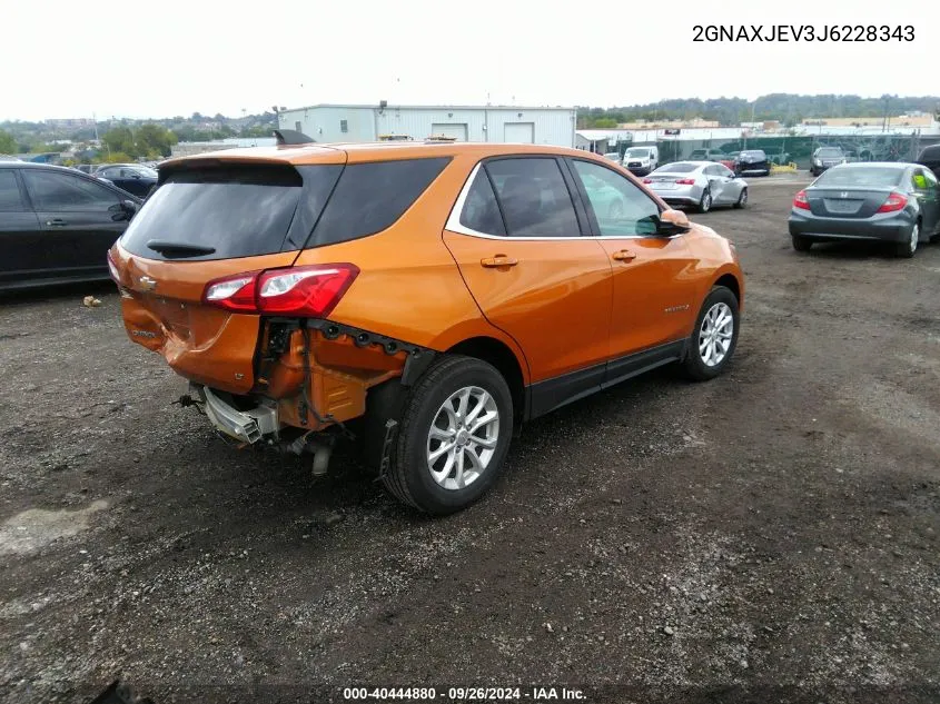 2018 Chevrolet Equinox Lt VIN: 2GNAXJEV3J6228343 Lot: 40444880