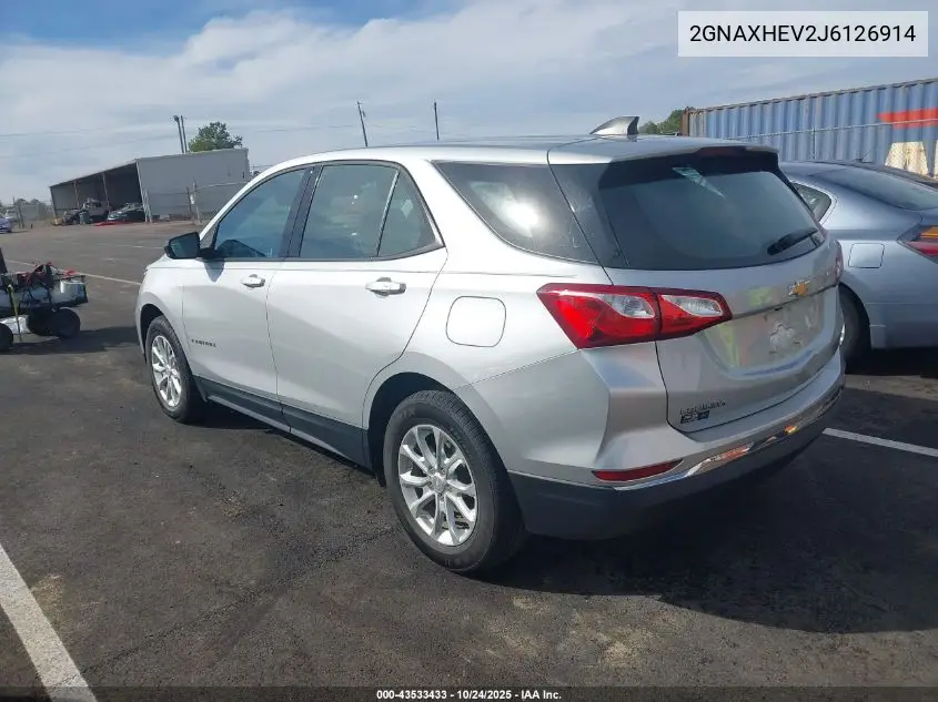 2GNAXHEV2J6126914 2018 Chevrolet Equinox Ls