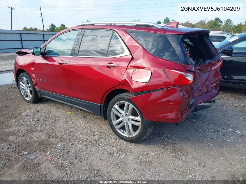 2GNAXVEV5J6104209 2018 Chevrolet Equinox Premier