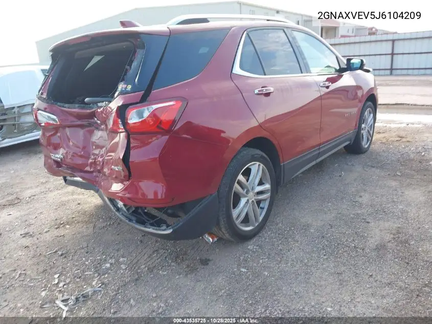 2GNAXVEV5J6104209 2018 Chevrolet Equinox Premier