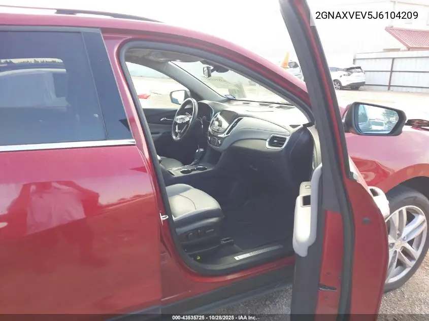 2GNAXVEV5J6104209 2018 Chevrolet Equinox Premier