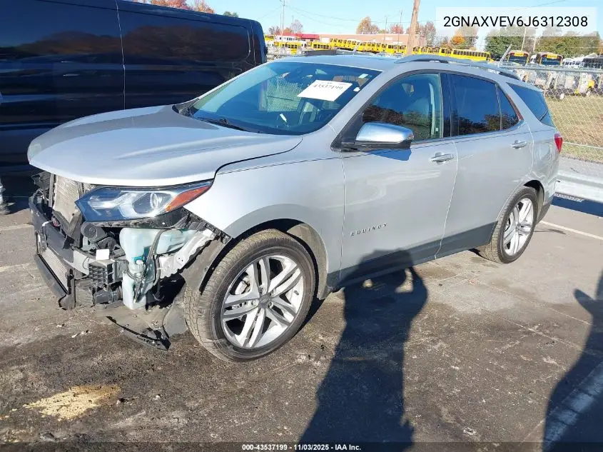 2GNAXVEV6J6312308 2018 Chevrolet Equinox Premier