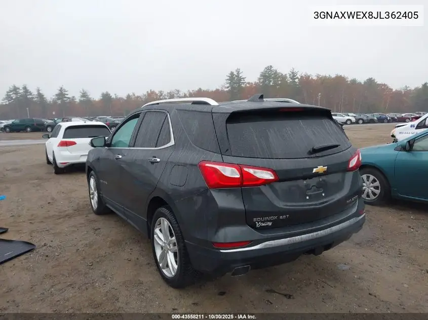 3GNAXWEX8JL362405 2018 Chevrolet Equinox Premier