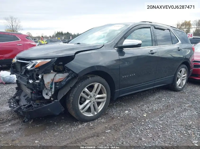 2GNAXVEV0J6287471 2018 Chevrolet Equinox Premier