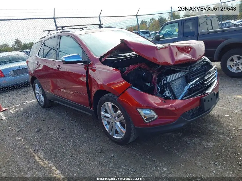 2GNAXVEVXJ6129543 2018 Chevrolet Equinox Premier