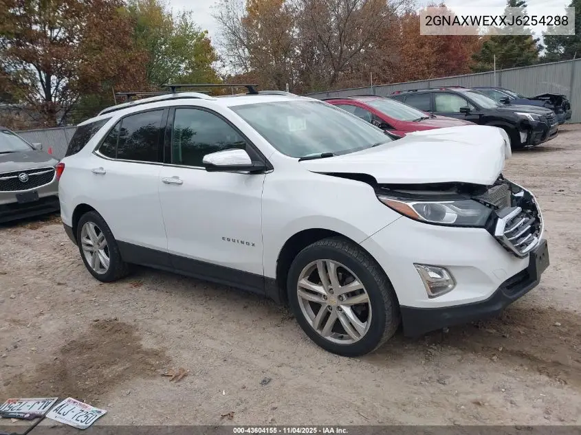 2GNAXWEXXJ6254288 2018 Chevrolet Equinox Premier
