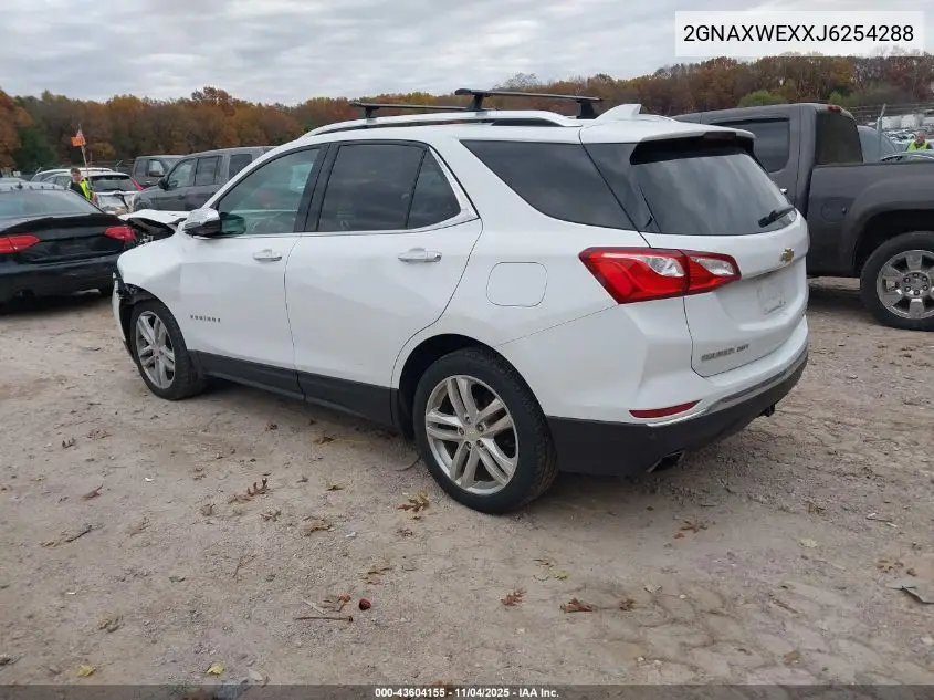 2GNAXWEXXJ6254288 2018 Chevrolet Equinox Premier