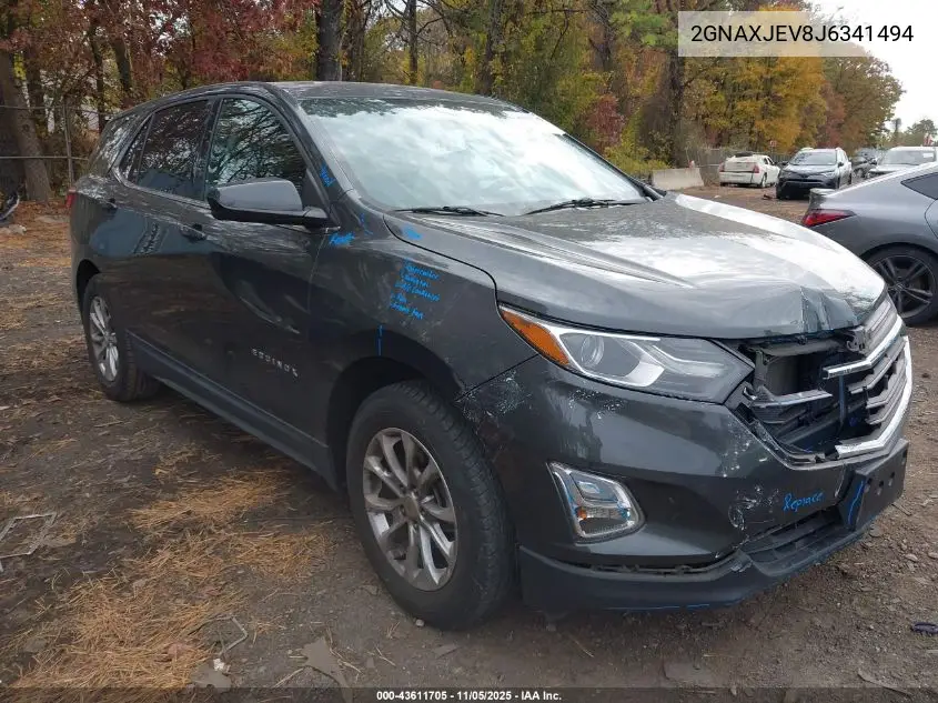 2GNAXJEV8J6341494 2018 Chevrolet Equinox Lt