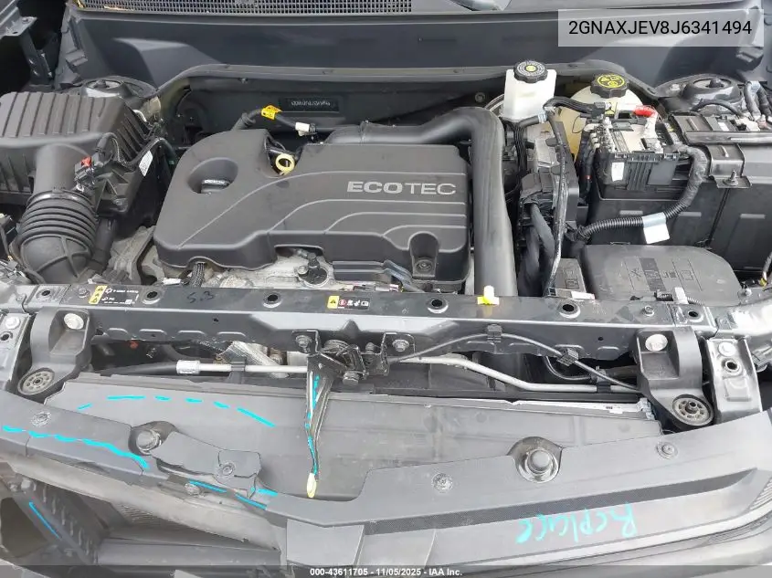 2GNAXJEV8J6341494 2018 Chevrolet Equinox Lt