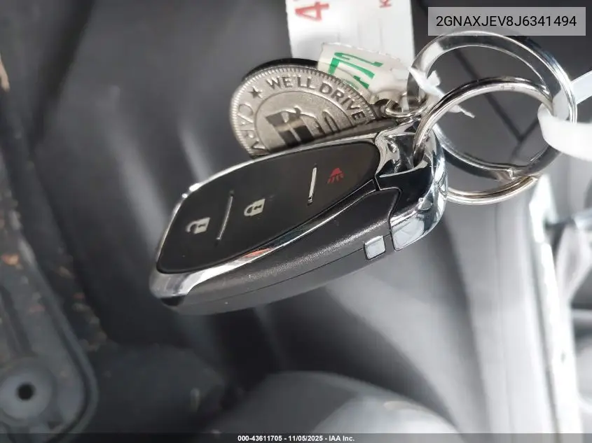 2GNAXJEV8J6341494 2018 Chevrolet Equinox Lt
