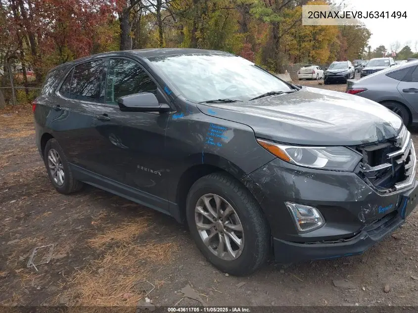 2GNAXJEV8J6341494 2018 Chevrolet Equinox Lt
