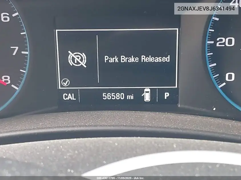 2GNAXJEV8J6341494 2018 Chevrolet Equinox Lt