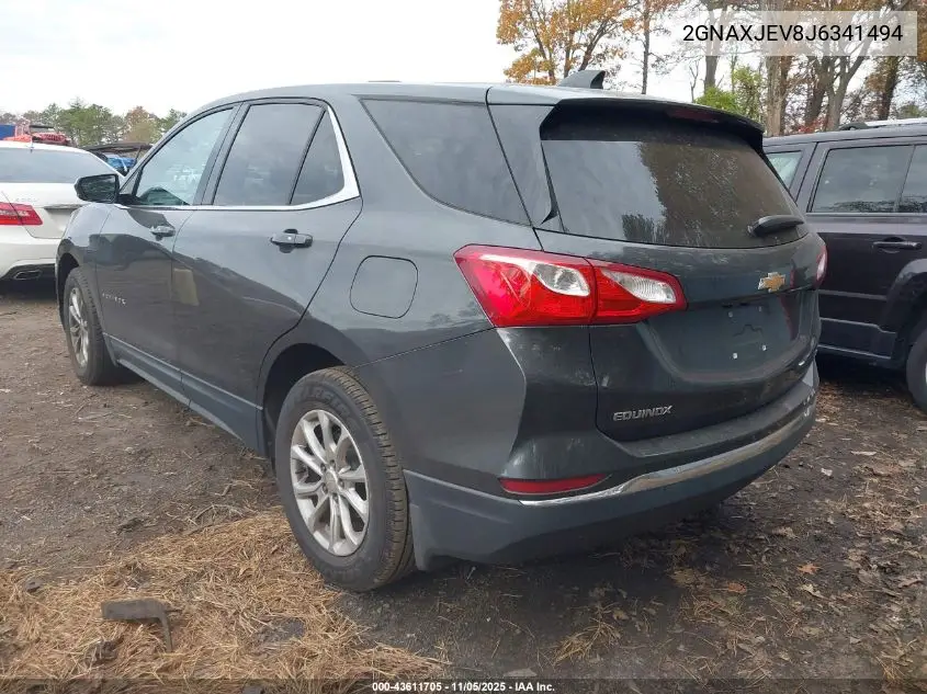 2GNAXJEV8J6341494 2018 Chevrolet Equinox Lt
