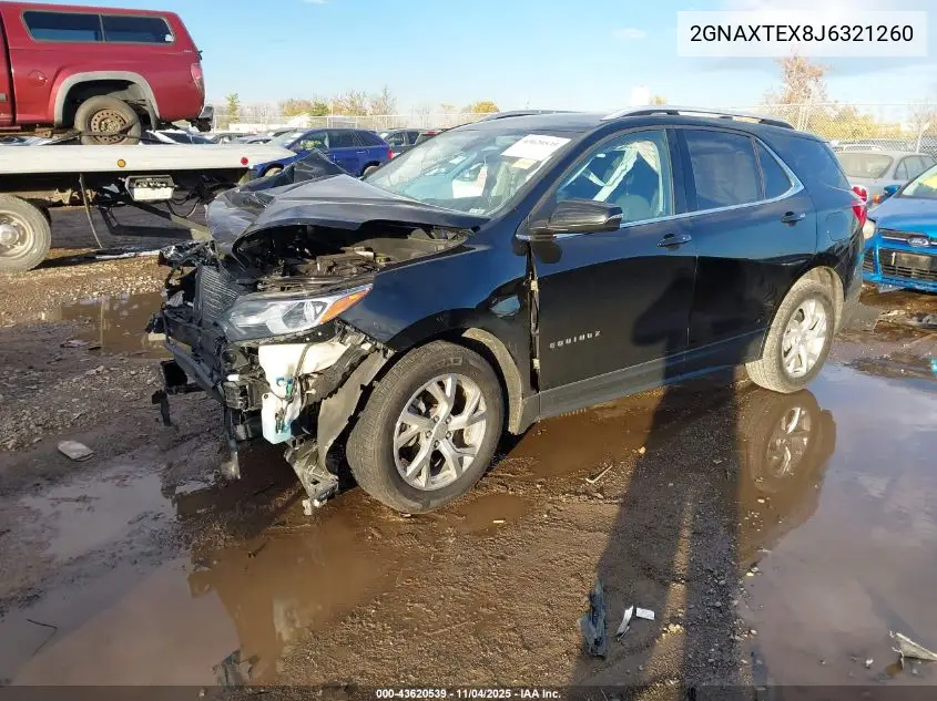 2GNAXTEX8J6321260 2018 Chevrolet Equinox Lt