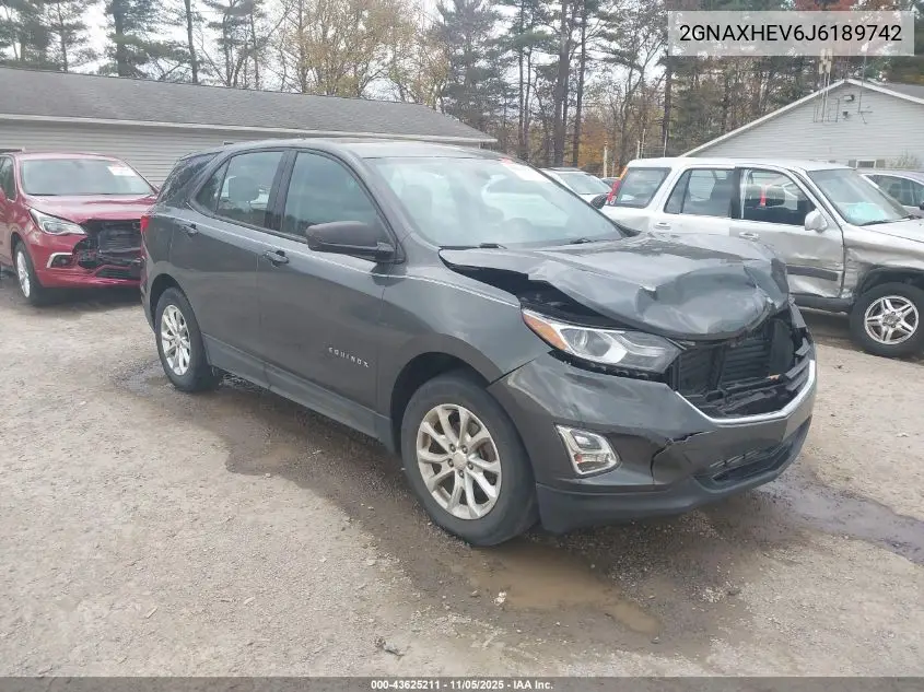 2GNAXHEV6J6189742 2018 Chevrolet Equinox Ls
