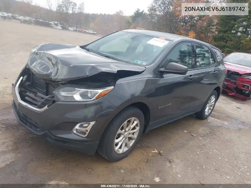 2GNAXHEV6J6189742 2018 Chevrolet Equinox Ls