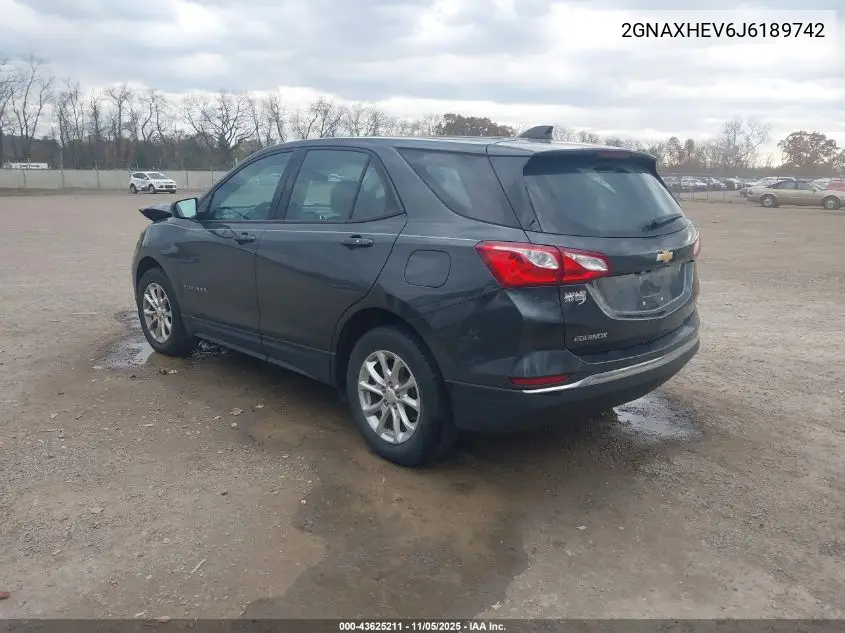 2GNAXHEV6J6189742 2018 Chevrolet Equinox Ls