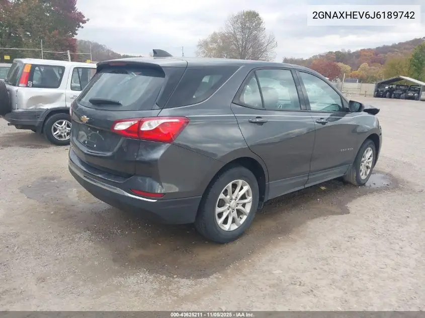 2GNAXHEV6J6189742 2018 Chevrolet Equinox Ls