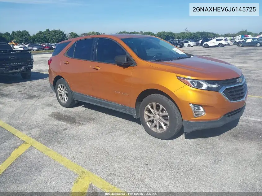 2GNAXHEV6J6145725 2018 Chevrolet Equinox Ls