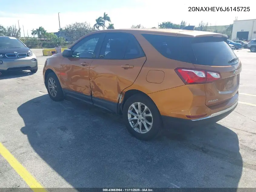 2GNAXHEV6J6145725 2018 Chevrolet Equinox Ls