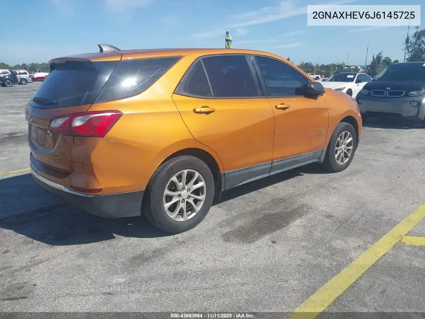 2GNAXHEV6J6145725 2018 Chevrolet Equinox Ls